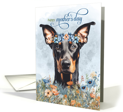 Mother's Day Doberman Pinscher Dog with Wildflower... (1948558)