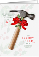 Business Construction or Handyman Hammer Holiday Cheer Custom card