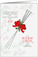 Business Greeting Acupuncture Themed Holiday Cheer Custom card