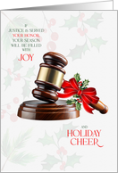 for Judge Judicial Gavel Themed Holiday Cheer card