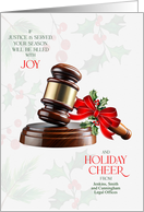 Business Greeting Judicial Gavel Themed Holiday Cheer Custom card