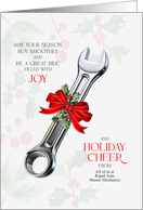 Auto Shop Wrench Themed Holiday Cheer Custom card