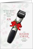 Business Barber Hair and Beard Trimmer Holiday Cheer Custom card