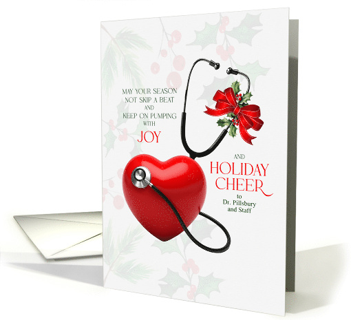 for Cardiologist Season Pumping with Joy and Holiday Cheer Custom card