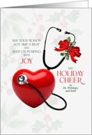 for Cardiologist Season Pumping with Joy and Holiday Cheer Custom card