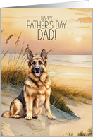 Father&rsquo;s Day German Shepherd Dog in a Beach Cove card