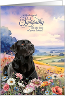 Pet Sympathy Black Labrador Retriever Dog Field of Wildflowers