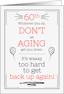 60th Funny Birthday Getting Older Doodle Typography card