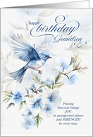 Grandson Christian Birthday Strength in Every Step Bluebird card