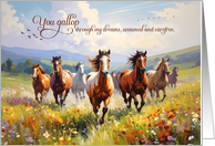 Thinking of You Wild Horses Galloping through a Wildflower Meadow