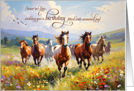 Sister in Law&rsquo;s Birthday Wild Horses Wildflower Meadow card