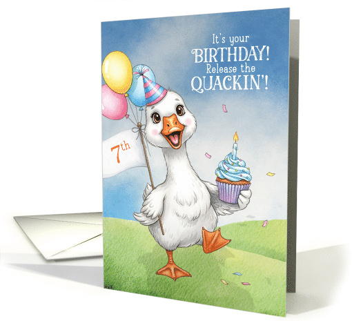 7th Birthday Funny Release the QUACKIN' Duckling card (1982958)