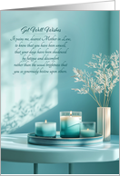 Mother in Law Get Well Aqua and Cream Candles and Sunlight
