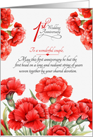 for Couple 1st Wedding Anniversary Sentimental Red Carnations
