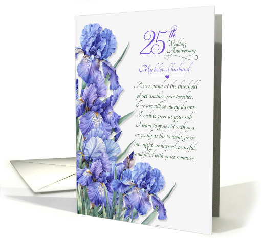 for Husband 25th Wedding Anniversary Sentimental Purple Iris card