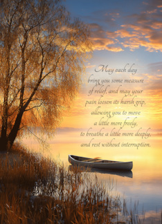 Arthiritis Get Well Serene and Sentimental Canoe on a Lake