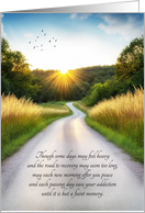 12 Step Recovery Summer Grasses on a Country Road card