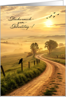 German Birthday Country Road with Raven and Misty Hills card
