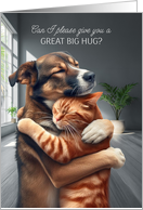 I'm Sorry Can I Give You a Great Big Hug Cat and Dog
