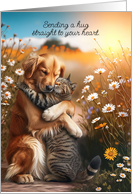 Encouragement Hug Straight to your Heart Dog and Cat card
