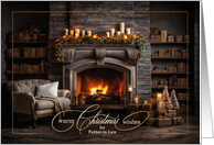 Father in Law Warm Christmas Wishes Cozy Fireplace card