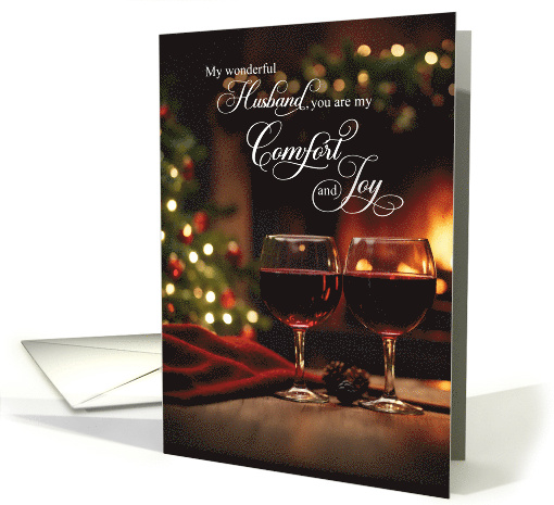 for Husband Romantic Christmas Red Wine by the Fire card (1999570)