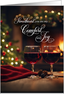 Sweetheart Romantic Christmas Red Wine by the Fire card