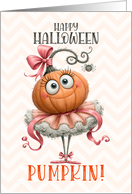 Goddaughter Halloween Girl Pumpkin Humor Pink Ballerina card
