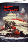 Birthday Humor Iwo Jima Take the Cake Military Theme card