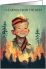 Scout Master or Troop Leader Thank You with Humorous Forest Fire card