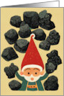 Naughty Christmas Elf Coal Delivery with Economy Joke card