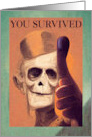 You Survived the Year Gallows Humor Thumbs Up card