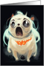 Dog Halloween Spooked Pug card