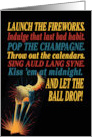 Happy New Year Traditions and Typography with Fireworks card