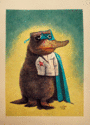 Get Well Soon Doctor Platypus card
