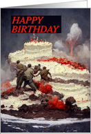 Birthday Humor Iwo Jima Take the Cake Military Theme card