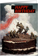 Birthday Humor Iwo Jima Chocolate Cake WW2 Theme card