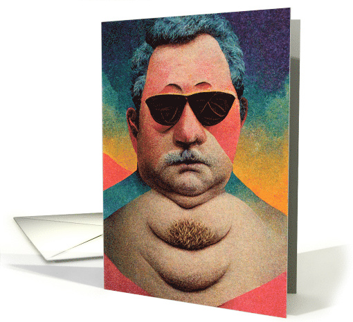 Humorous Dad Bod Triple Chin Birthday card (1743110)