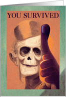 You Survived the Year Gallows Humor Thumbs Up card