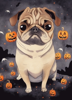 Dog Halloween Pug in...