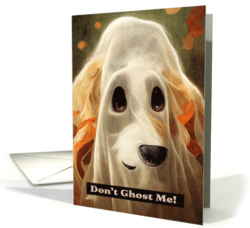 Dog Halloween Don't Ghost the Golden Retriever card (1744316)