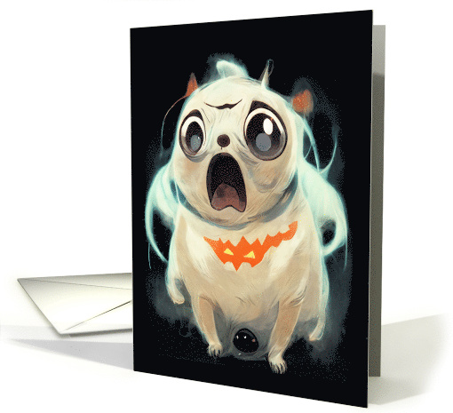 Dog Halloween Spooked Pug card (1744318)