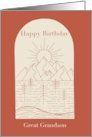 Happy Birthday Great Grandson Simple Mountain Sun Scene card