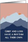 Sympathy Simple Modern Blue Mountain Setting Sun card