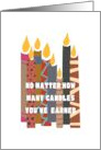 Birthday Candles Typography Colorful Abstract Pattern card