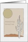 Remembrance Simple Sun Cactus Desert Sketch Scene card