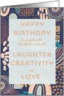 Happy Birthday Granddaughter Rainbows Abstract Colorful Dots card