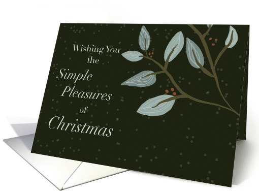 Christmas Typographic Simple Branch Leaves and Berries card (1746452)