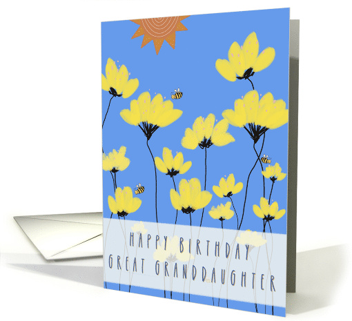 Happy Birthday Great Granddaughter Whimsical Yellow... (1756704)