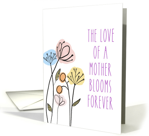 Mother's Day Remembrance Simple Sketched Illustrated Flowers card